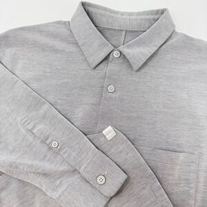 Lululemon Lab Mens‎ Gray Long Sleeve Button Down Shirt Techwear Minimalist Small